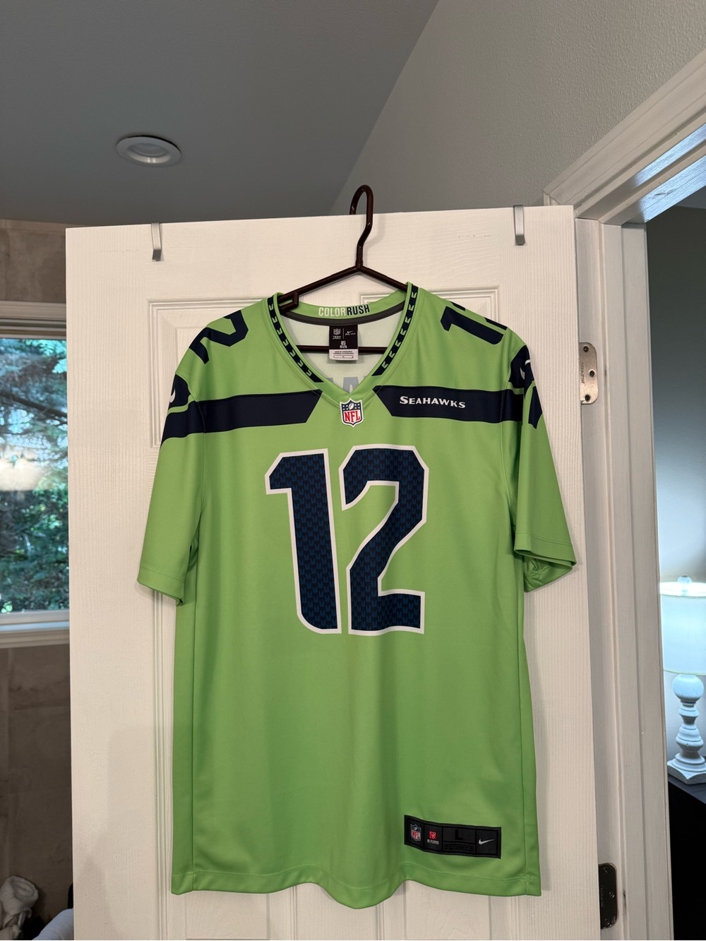 Men’s Nike Color Rush Seahawks  #12 Game Jersey - Large
